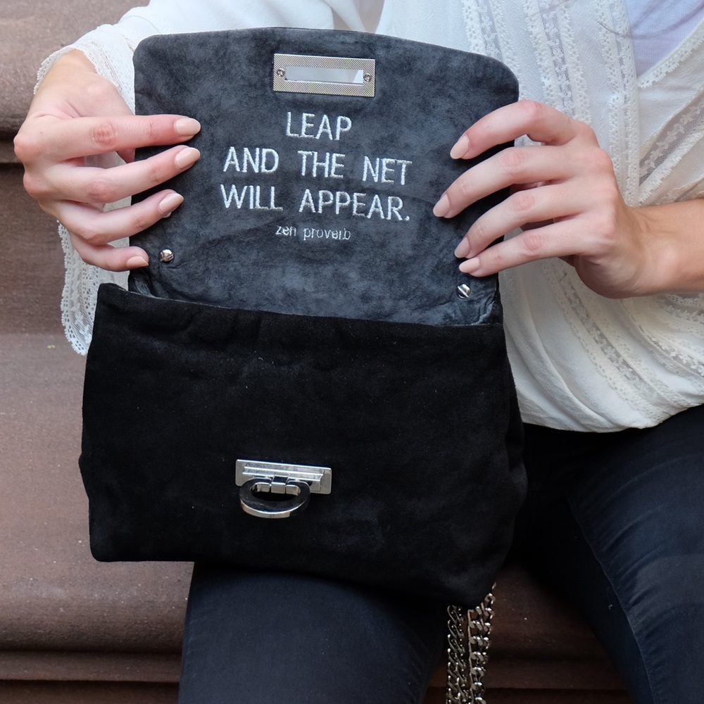Suede mini bag